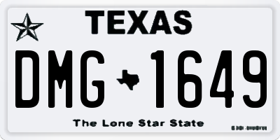 TX license plate DMG1649