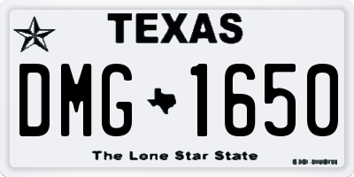 TX license plate DMG1650