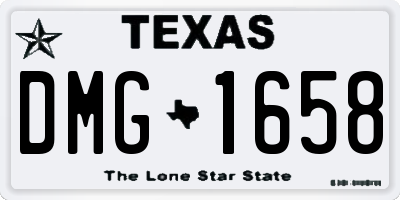 TX license plate DMG1658