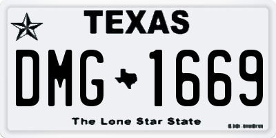 TX license plate DMG1669