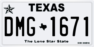 TX license plate DMG1671