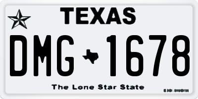 TX license plate DMG1678