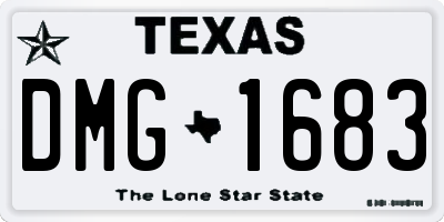 TX license plate DMG1683