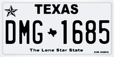 TX license plate DMG1685