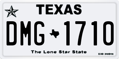 TX license plate DMG1710