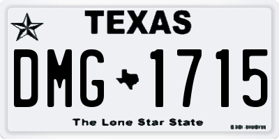 TX license plate DMG1715