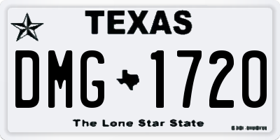 TX license plate DMG1720