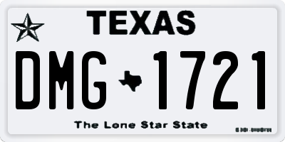 TX license plate DMG1721