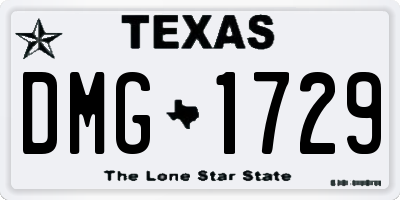 TX license plate DMG1729