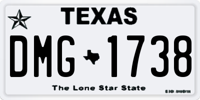 TX license plate DMG1738