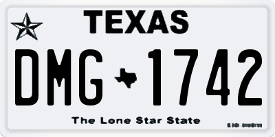 TX license plate DMG1742