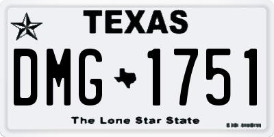 TX license plate DMG1751
