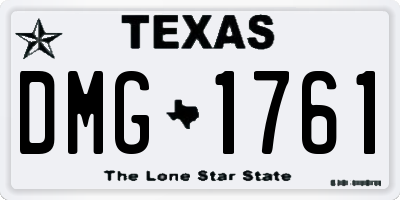 TX license plate DMG1761