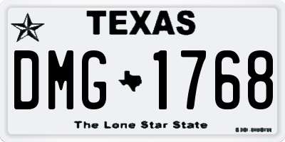 TX license plate DMG1768