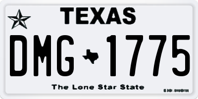 TX license plate DMG1775