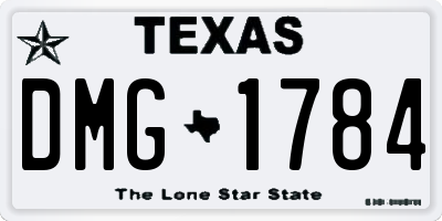 TX license plate DMG1784