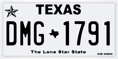 TX license plate DMG1791