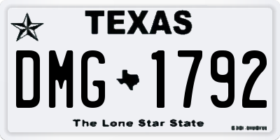 TX license plate DMG1792