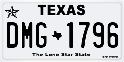 TX license plate DMG1796