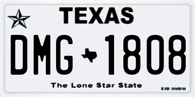TX license plate DMG1808