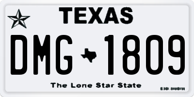 TX license plate DMG1809