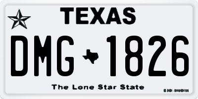 TX license plate DMG1826