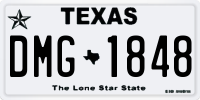 TX license plate DMG1848