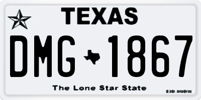 TX license plate DMG1867