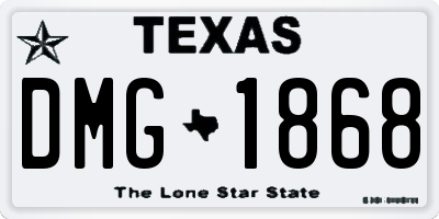 TX license plate DMG1868