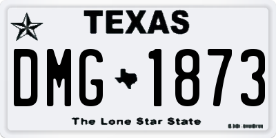 TX license plate DMG1873