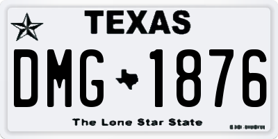 TX license plate DMG1876