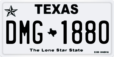 TX license plate DMG1880