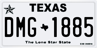 TX license plate DMG1885