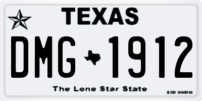TX license plate DMG1912