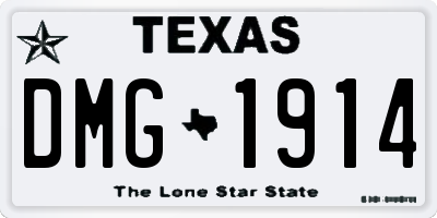 TX license plate DMG1914