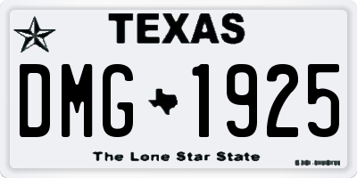 TX license plate DMG1925