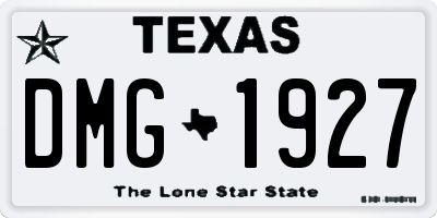 TX license plate DMG1927