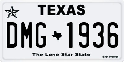TX license plate DMG1936
