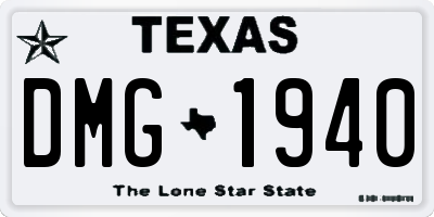 TX license plate DMG1940