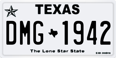 TX license plate DMG1942
