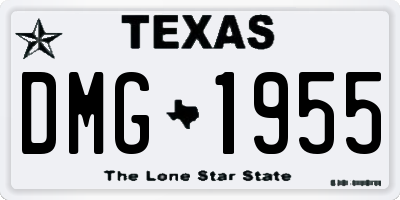 TX license plate DMG1955