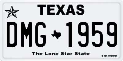TX license plate DMG1959