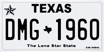 TX license plate DMG1960