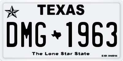TX license plate DMG1963