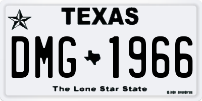 TX license plate DMG1966