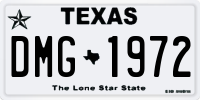 TX license plate DMG1972