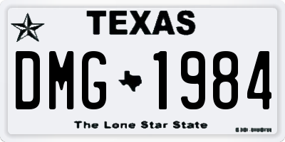 TX license plate DMG1984