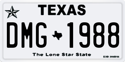 TX license plate DMG1988