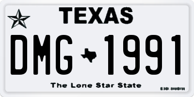 TX license plate DMG1991