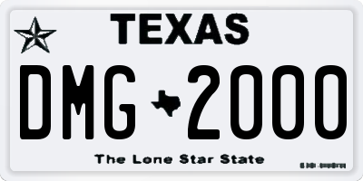 TX license plate DMG2000